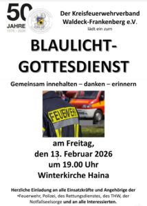 Festlicher Blaulicht Gottesdienst in Haina @ Winterkirche Kloster Haina